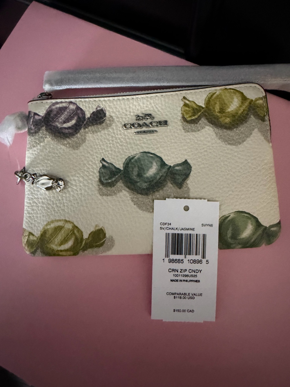 Coach Chalk Multicolor Candy Print Zip Wallet - Picture 3 of 3